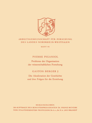 cover image of Probleme der Organisation der Wissenschaftlichen Forschung / Die Akzeleration der Geschichte und Ihre Folgen für die Erziehung